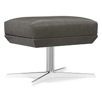 Austin Leather Swivel Ottoman | West Elm