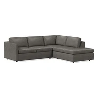 Harris Leather 2-Piece Bumper Chaise Sectional (106"–116") | West Elm