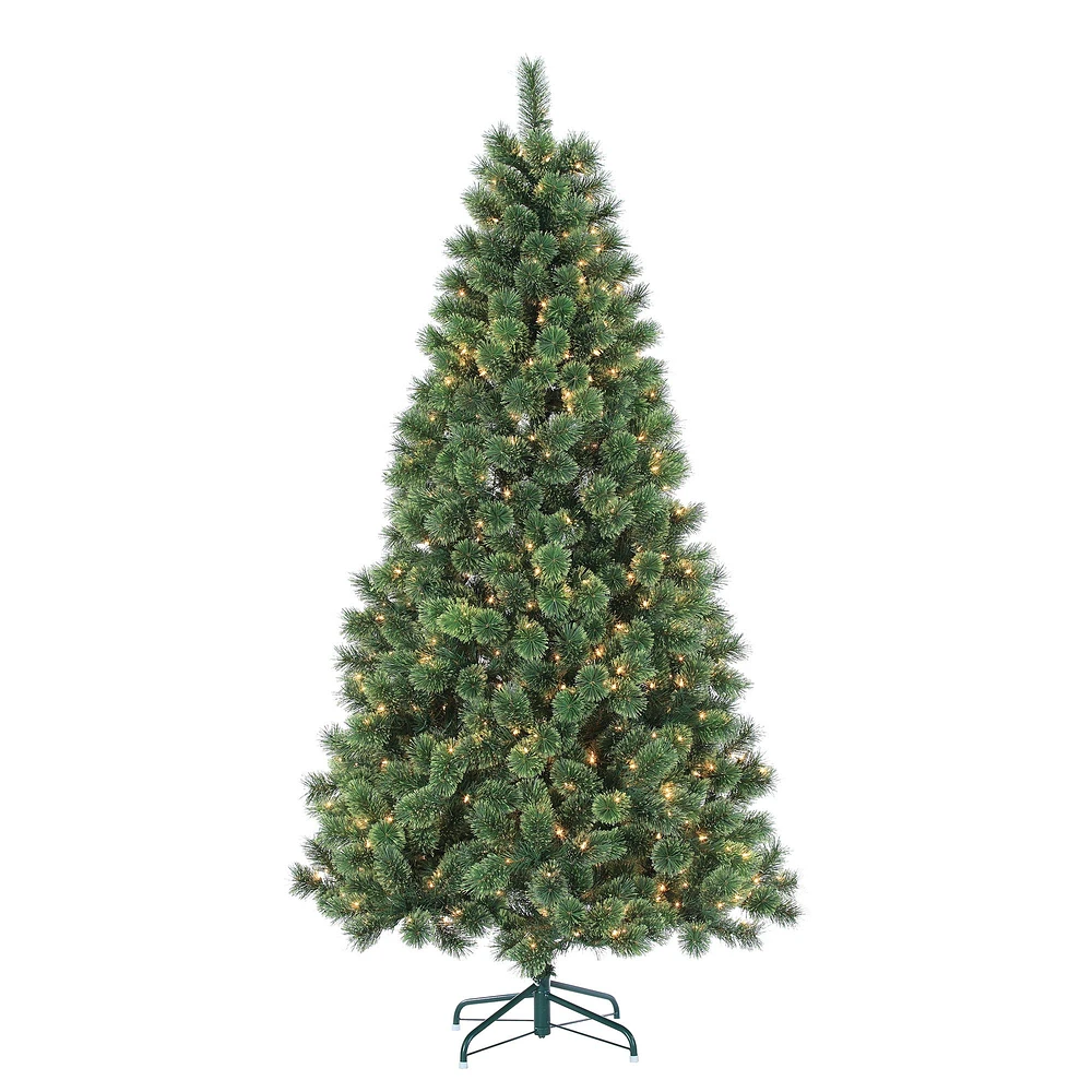 Pre-Lit Faux Cashmere Pine Green Christmas Tree | West Elm