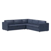 Harris Leather 3-Piece L-Shaped Sectional (103"–113") | West Elm