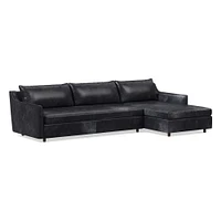 Easton Leather 2 Piece Chaise Sectional | Sofa With West Elm