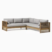 Santa Fe Slatted Outdoor 3-Piece L-Shaped Sectional (93") | West Elm