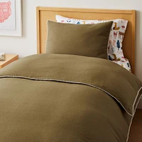 European Flax Linen Pom Kids Duvet Cover & Shams | West Elm