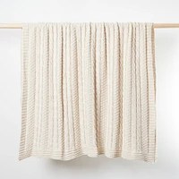 Made*Here New York Cotton Fisherman Knit Throw | West Elm