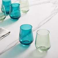 Estelle Colored Glass Two-Tone Wine Glasses | West Elm