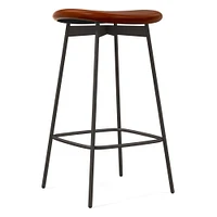 Modern Petal Backless Counter Stool - Leather | West Elm