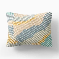 Embroidered Wavy Lines Pillow Cover | West Elm