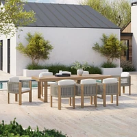 Portside Wood Outdoor Dining Table (76.5") & Porto Chairs Set | West Elm