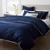 European Flax Linen Pom Kids Duvet Cover & Shams | West Elm