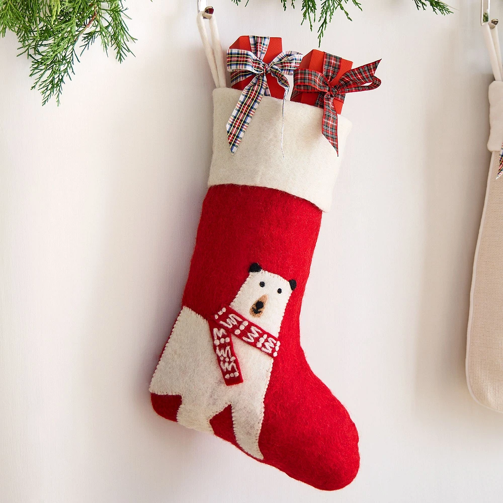 Polar Bear Felt Stocking | West Elm