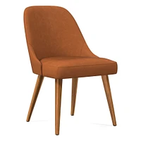 Mid-Century Leather Dining Chair - Wood Legs | West Elm