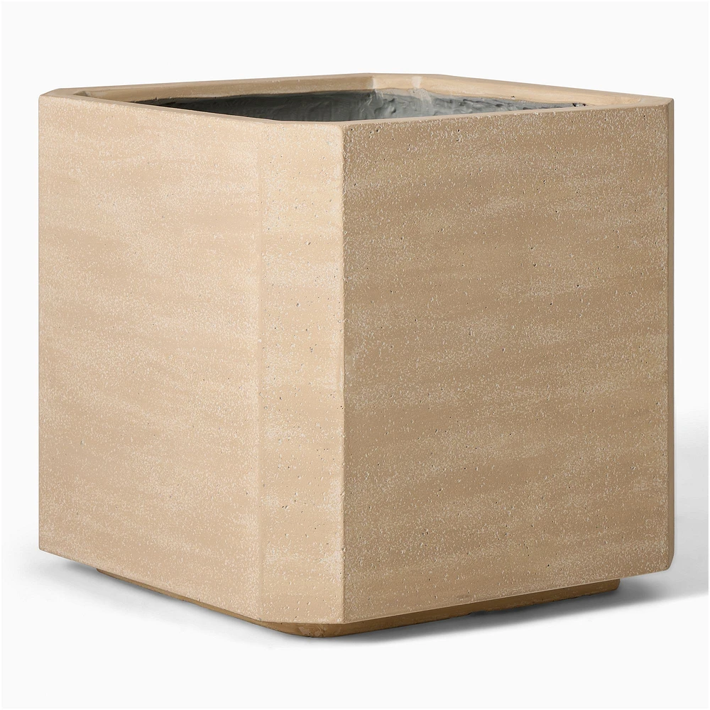 Beveled Ficonstone Indoor/Outdoor Planters | West Elm