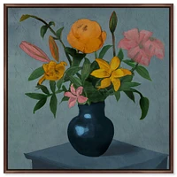 Floral Still Life Vase Framed Canvas Wall Art | West Elm