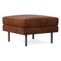 Axel Leather Ottoman | West Elm