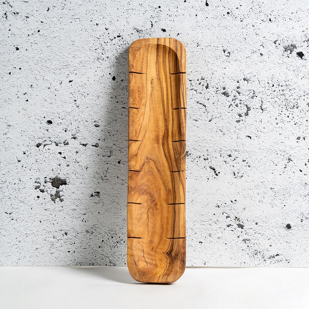 Gharyan Stoneware Olive Wood Bread Slicing Board | West Elm