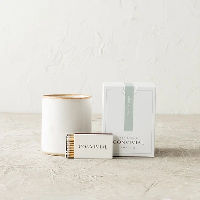 Convivial Sand & Sage Minimal Candle | West Elm