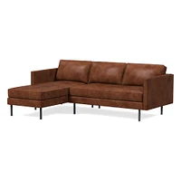 Axel Leather 2-Piece Chaise Sectional (91") | West Elm