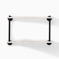 Modern Overhang Double Marble Bathroom Shelf | West Elm