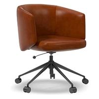 Crescent Leather Swivel Office Chair | West Elm