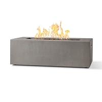 Tall 60" Rectangle Outdoor Concrete Fire Table | West Elm