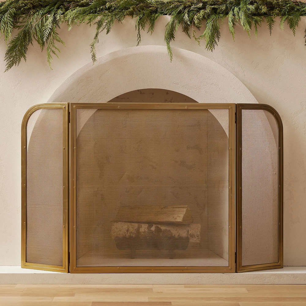 Deco Tri-Fold Fireplace Screen | West Elm