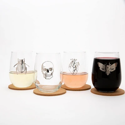 Counter Couture Spooky Stemless Wine Glass - Set of 4 | West Elm