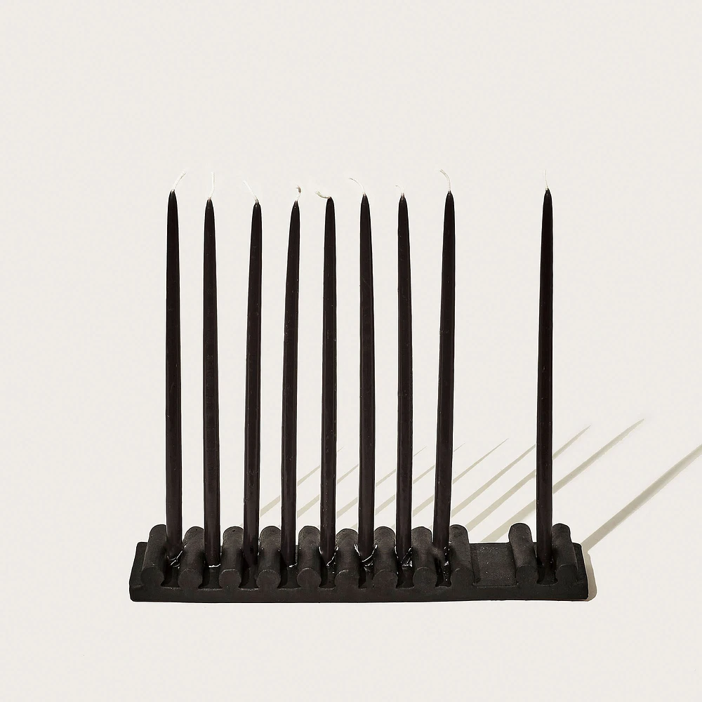 Sin Stacked Stoneware Menorah | West Elm