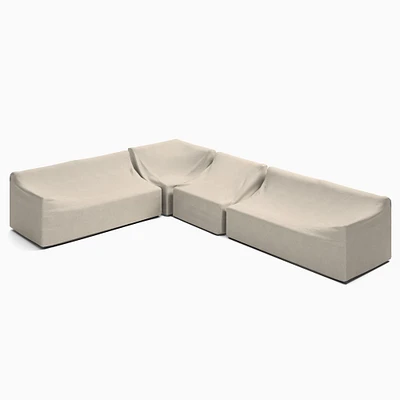 Coastal Outdoor 4-Piece L-Shaped Sectional Protective Cover | West Elm