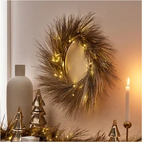 Light-Up Pine Needle Wreath | West Elm