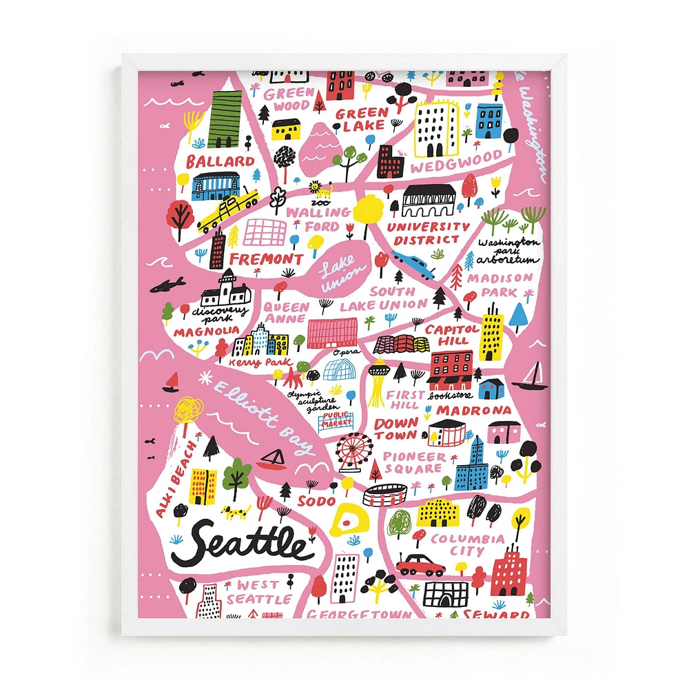 I love Seattle Framed Wall Art by Minted for West Elm Kids |