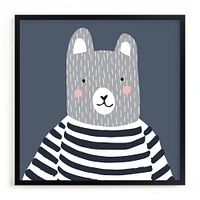 Stripe Top Bear Framed Wall Art by Minted for West Elm Kids |