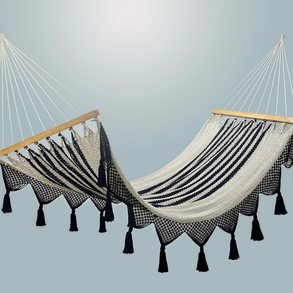 Double Weave Fringed Hammock - Colonial Navy Blue | West Elm