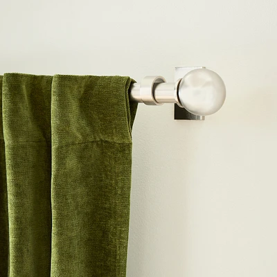 Oversized Adjustable Curtain Rod w/ Ball Finials - Antique Brass Clearance | West Elm