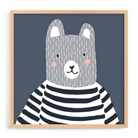 Stripe Top Bear Framed Wall Art by Minted for West Elm Kids |