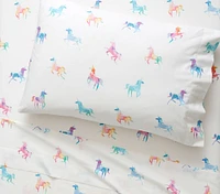 Organic Watercolor Unicorn Pillowcase | West Elm