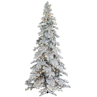 Pre-Lit Faux Heavy Flocked Layered Spruce Tree | West Elm