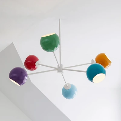 6-Light Colorful Globe Chandelier (37") | West Elm