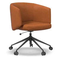 Crescent Leather Swivel Office Chair | West Elm