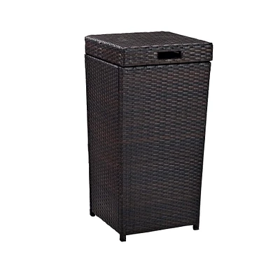 Palm Harbor Outdoor Wicker Trash Can | West Elm