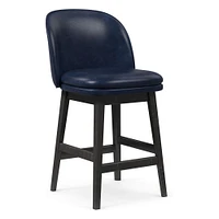 Wayne Leather Armless Swivel Bar & Counter Stools | West Elm