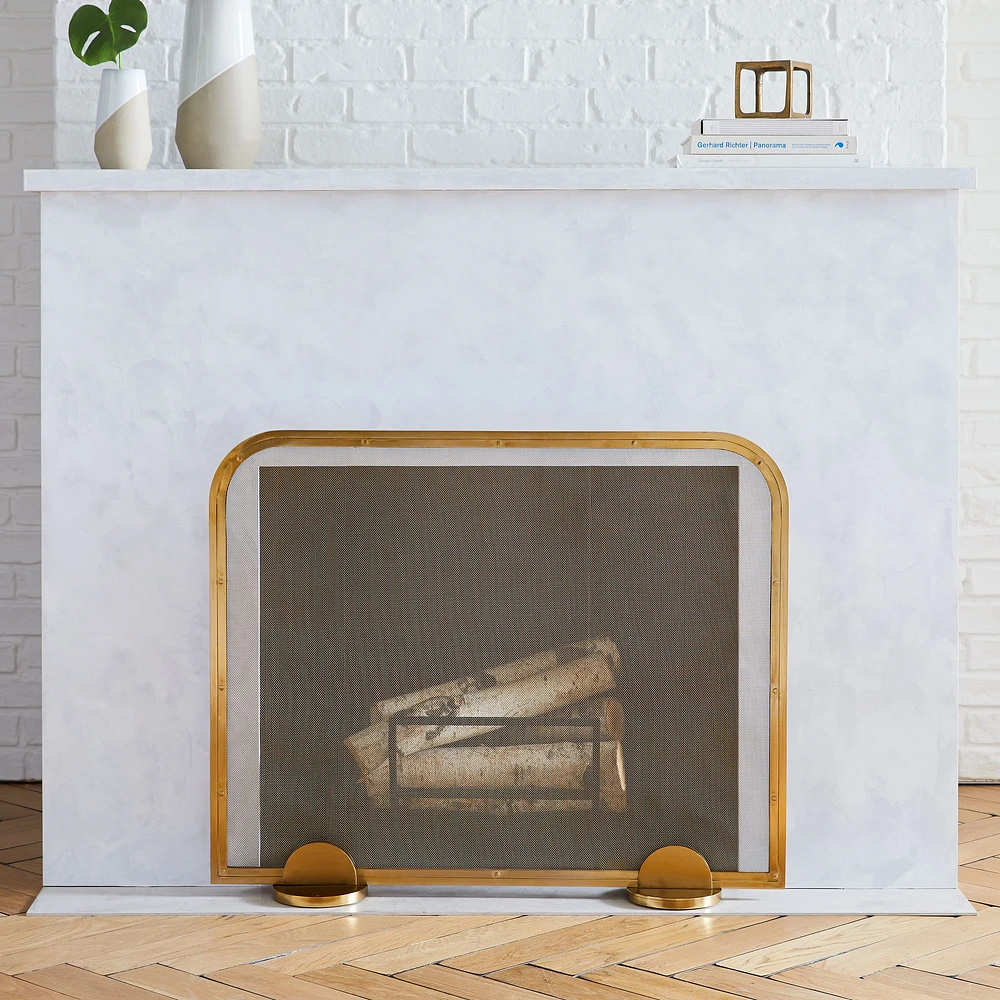 Deco Metal Fireplace Screen | West Elm