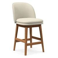 Wayne Leather Armless Swivel Bar & Counter Stools | West Elm