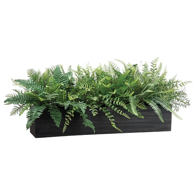 Faux Potted Mixed Fern w/ Wood Planter | West Elm
