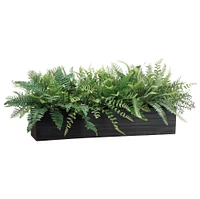 Faux Potted Mixed Fern w/ Wood Planter | West Elm