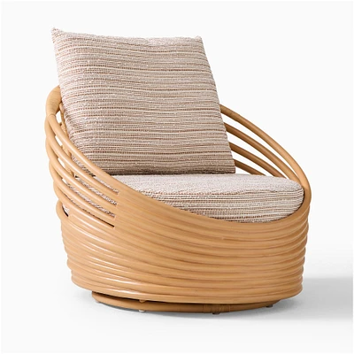 Minetta Rattan Swivel Chair | West Elm