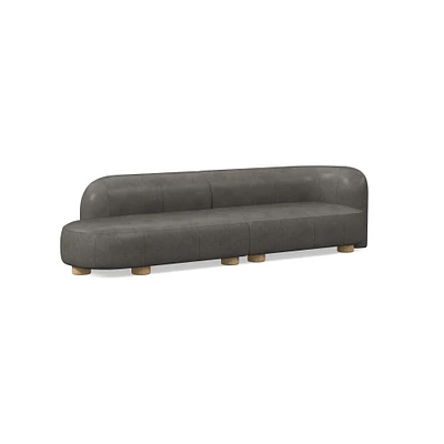 Laurent Leather 2-Piece Bumper Sofa (122.5") | West Elm