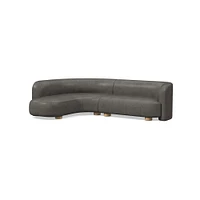 Laurent Leather 2-Piece Wedge Chaise Sectional (111.5") | West Elm