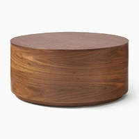 Volume Round Drum Coffee Table - Wood | Modern Living Room Furniture West Elm