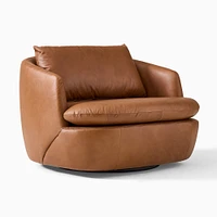 Crescent Leather Grand Swivel Chair | West Elm