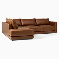 Melbourne Leather 2-Piece Bumper Chaise Sectional (116"–126") | West Elm